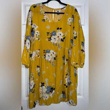 Old Navy Yellow Floral Long Sleeve Babydoll Dress… - image 1