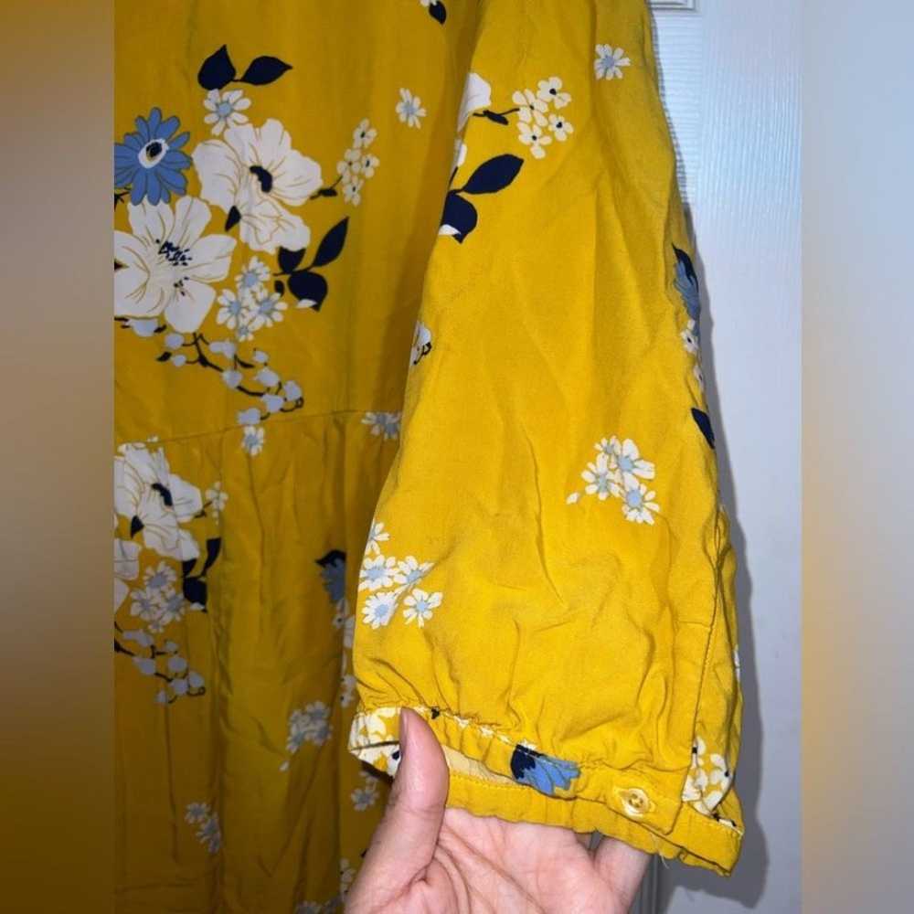 Old Navy Yellow Floral Long Sleeve Babydoll Dress… - image 2