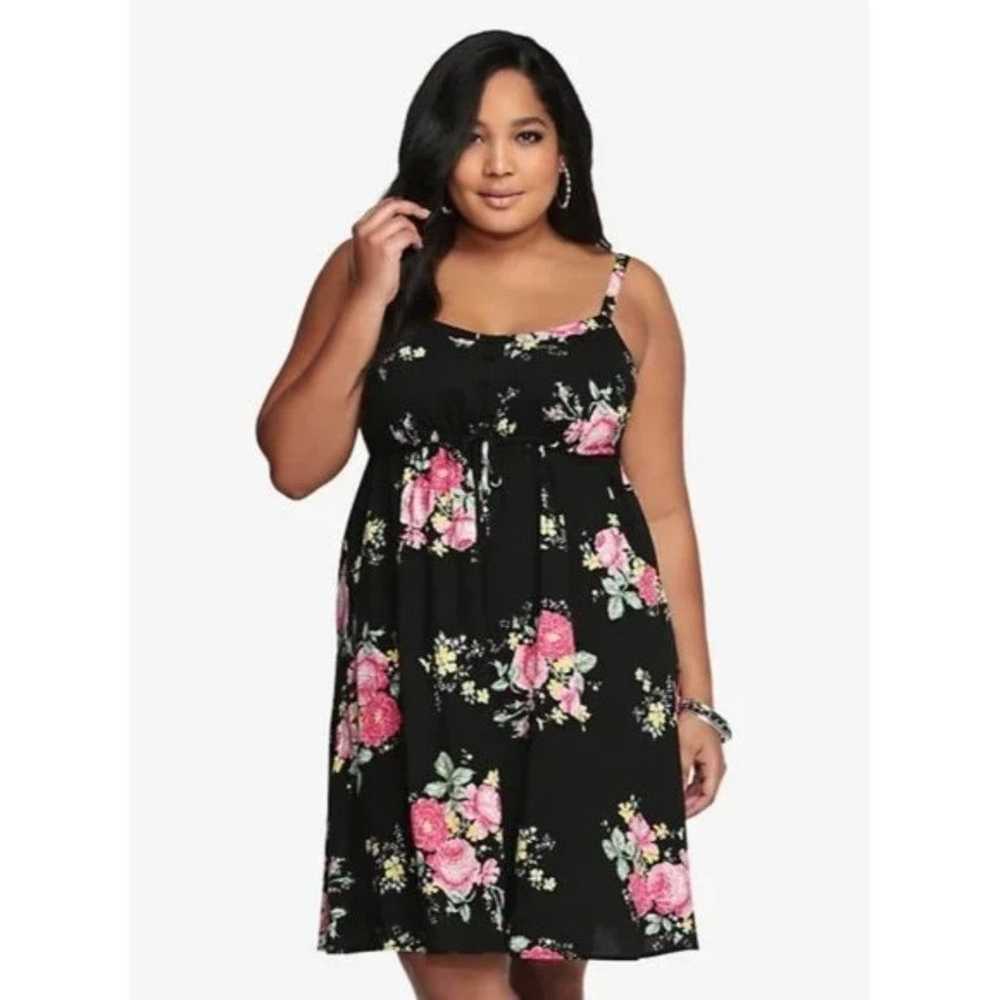 Torrid Floral Drawstring Henley Tank Sun Dress 2X - image 6