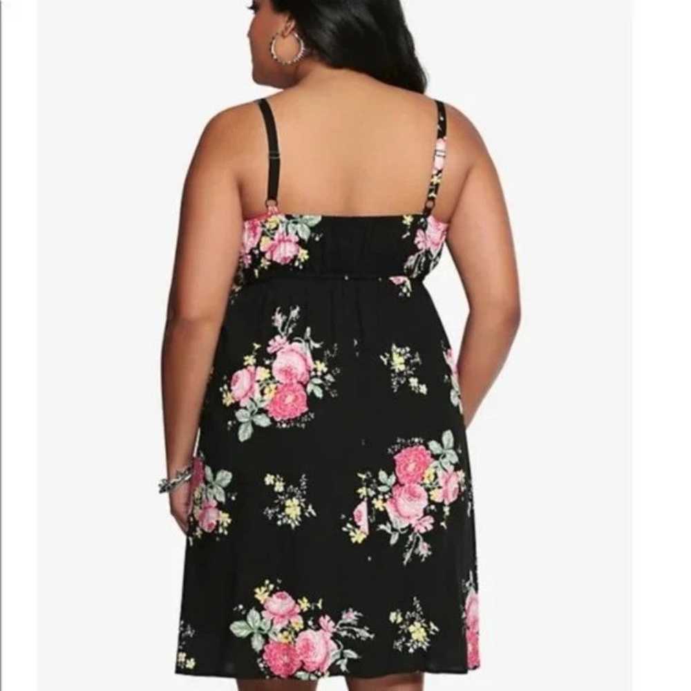 Torrid Floral Drawstring Henley Tank Sun Dress 2X - image 7