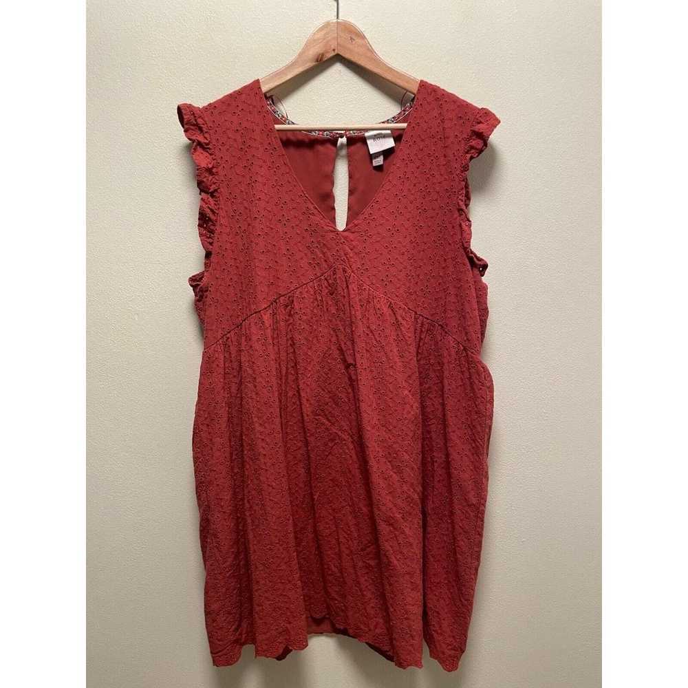 Knox Rose Womens Babydoll Dress Size XXL Red Flor… - image 1