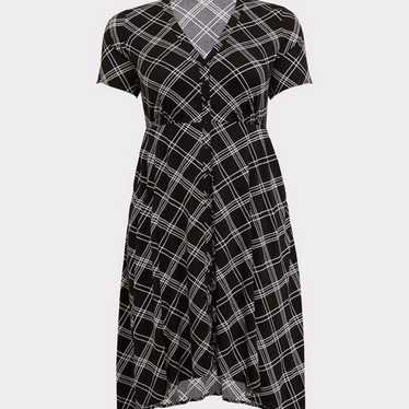 Torrid black plaid Midi Challis Shirt Dress plus s