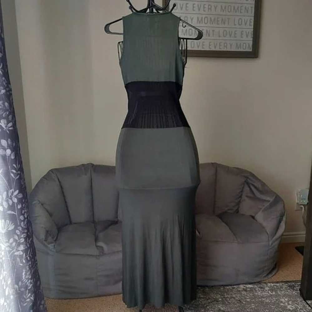 NWOT Lipstick - maxi, military green Dress with s… - image 6