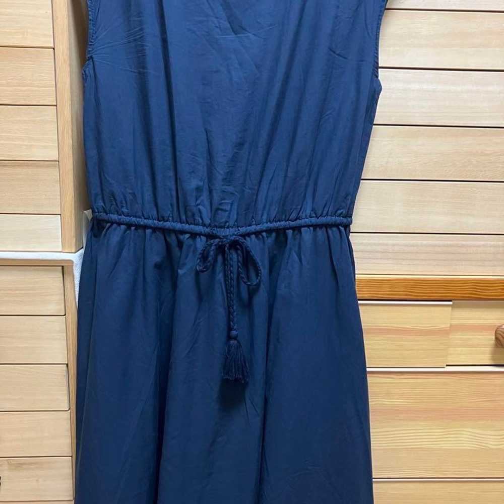 Linen-style dress, size S, navy blue. - image 2