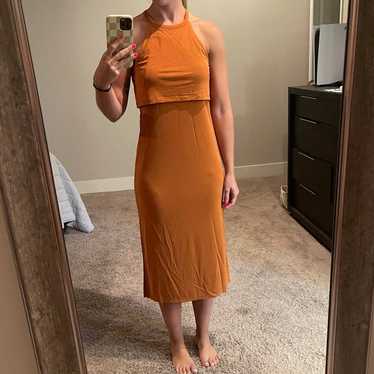 Burnt Orange Midi Dress NWOT