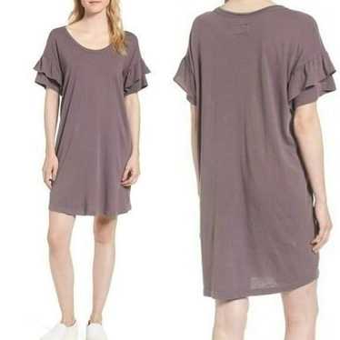 Current Elliot Mauve Ruffle Roadie Tshirt Dress - image 1