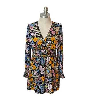 WAYF Smocked Floral Mini Dress Size Small