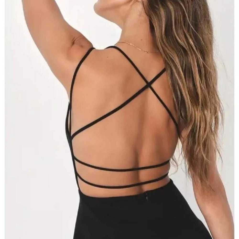 M M LULUS Believe in Love Black Backless Skater D… - image 2