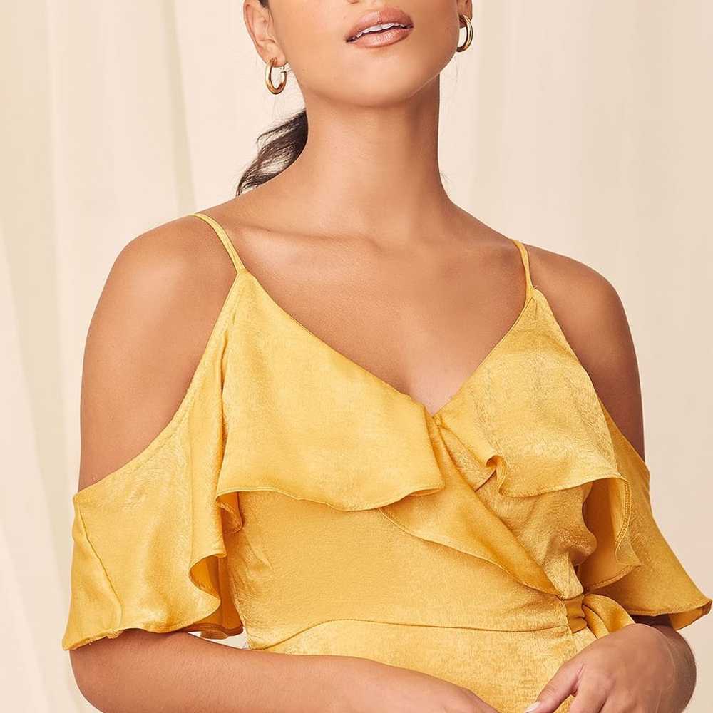 Lulus yellow wrap desss - image 3