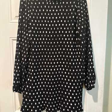 Love Riche Black and White Polka Dot Dress Size M - image 1