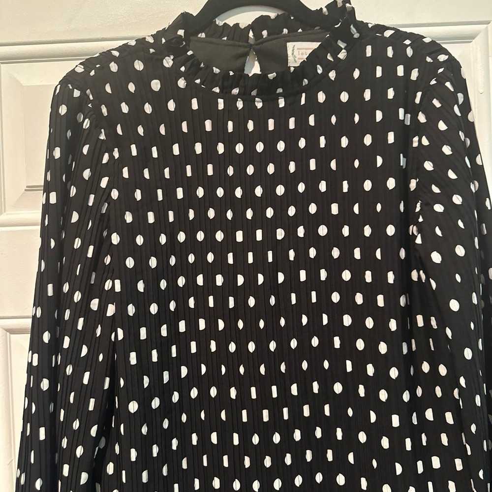 Love Riche Black and White Polka Dot Dress Size M - image 5