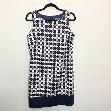 Jessica Howard Blue Printed Sleeveless Dress