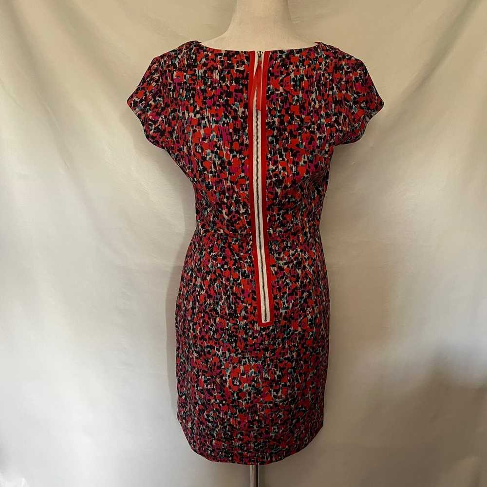 ELIZA J Faux Wrap Dress Sz 8 Orange Purple Geomet… - image 7