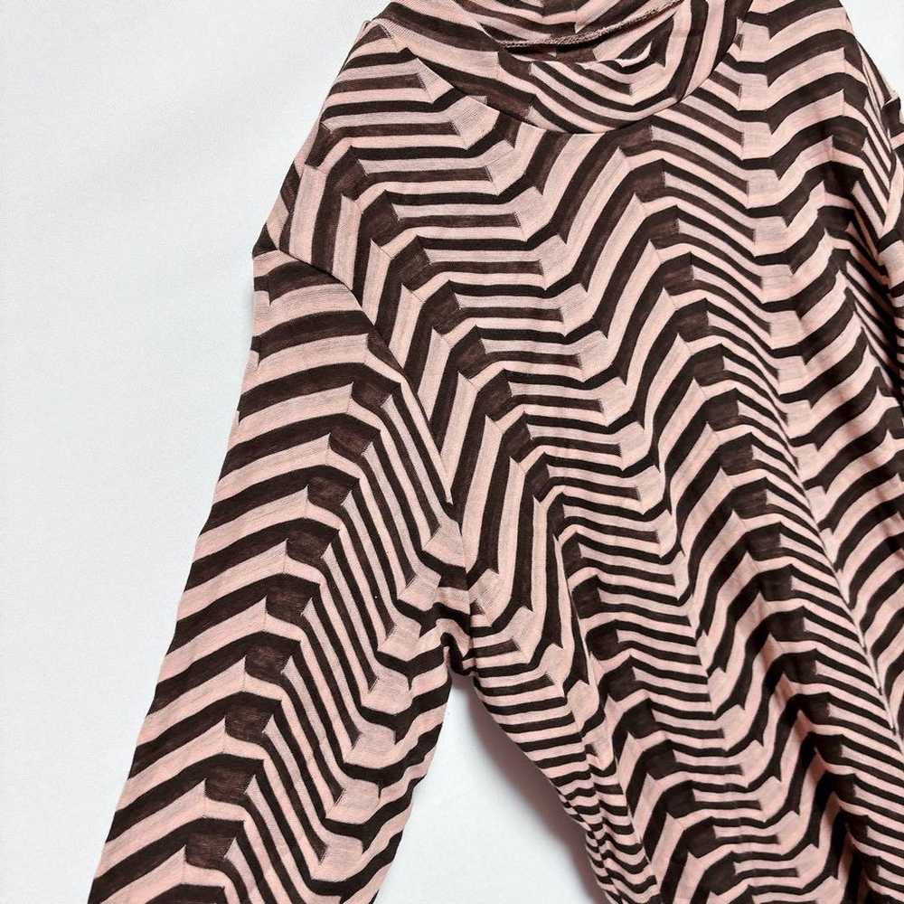 Blouse, geometric pattern, U-neck, 100% cotton, m… - image 4