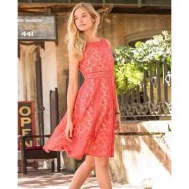 Sundance Emma Coral Lace Fit and Flare Mini Dress 