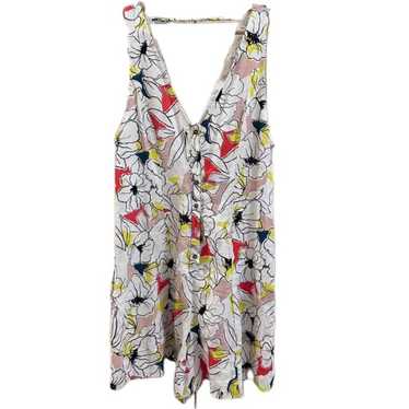 ASTR the Label Button Front floral romper Sz Mediu