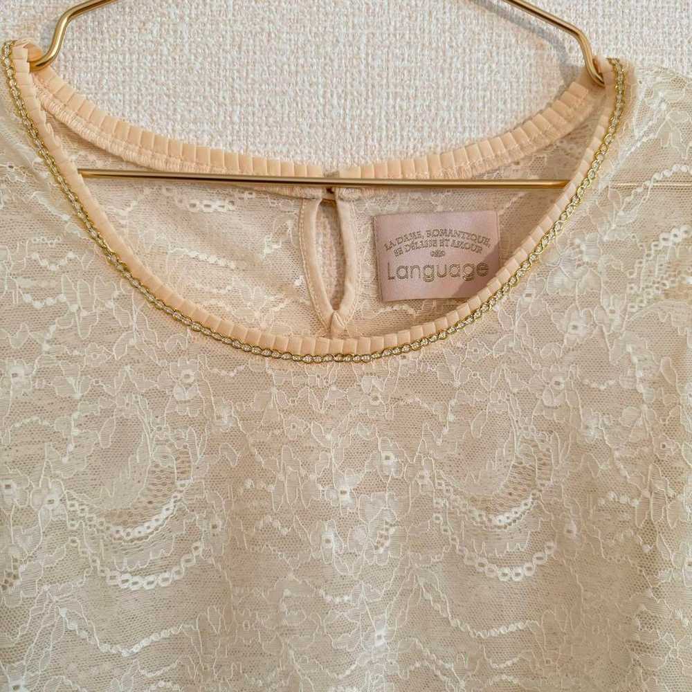 Lace Sheer Long Sleeve Vintage Fairy Grunge Balle… - image 2