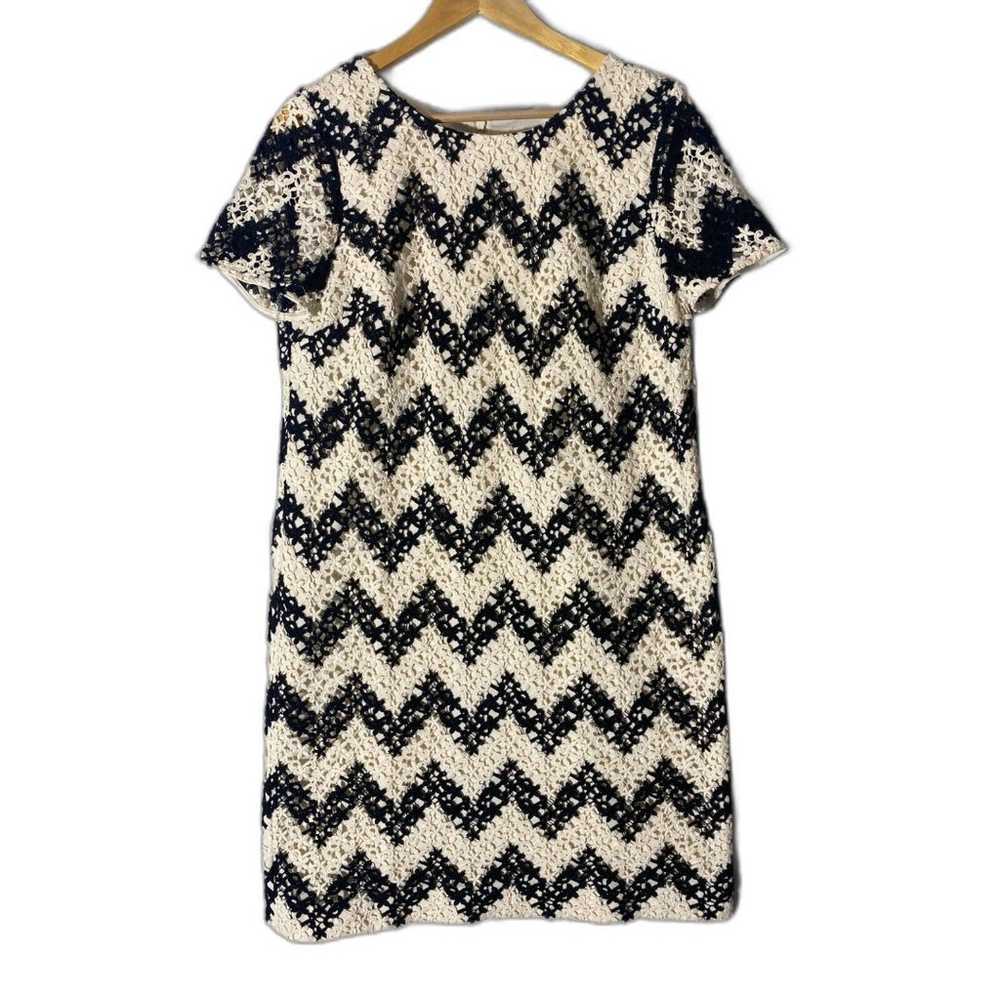 Talbots Crochet Chevron Sheath Dress Business Cas… - image 1