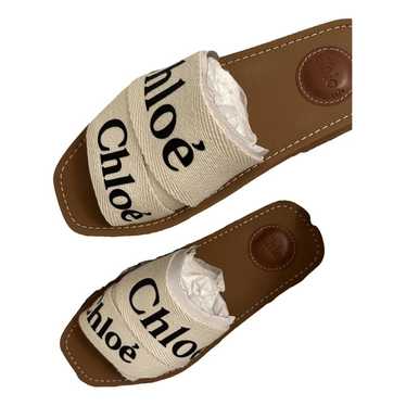 Chloé Woody cloth flip flops - image 1