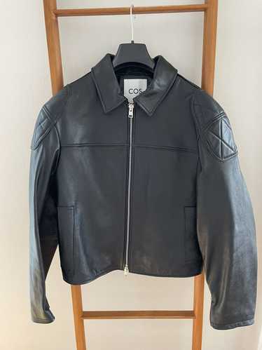 Cos COS Racer Leather Jacket sz 46 Small