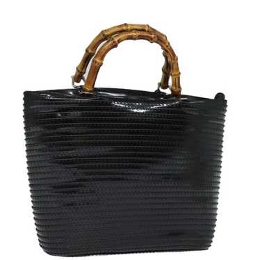 Gucci GUCCI Bamboo Hand Bag Enamel Black - image 1