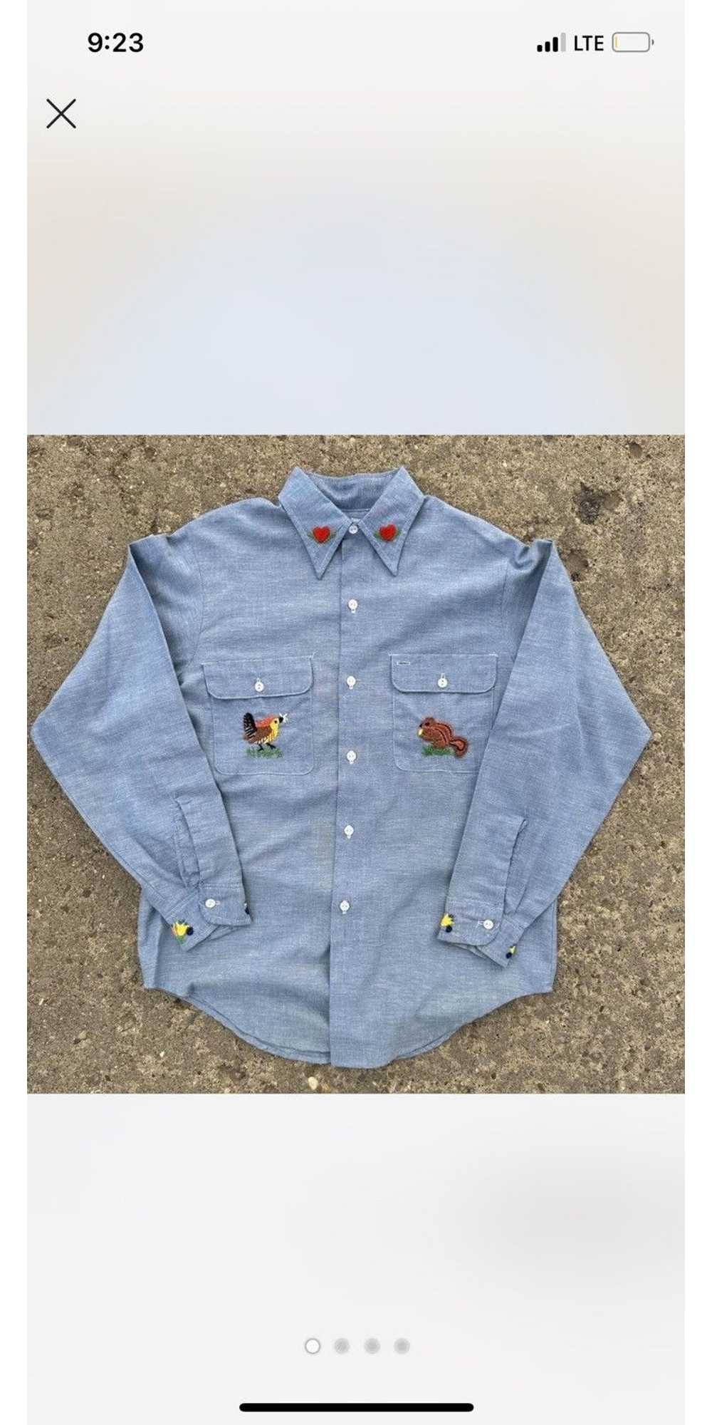 Homemade Vtg. Selvedge embroidered shirt - image 1