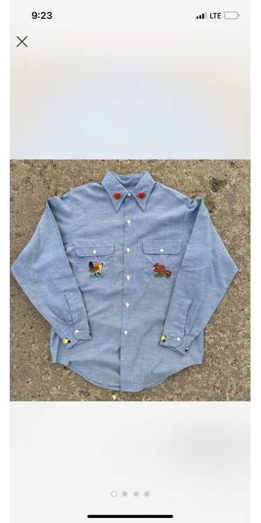 Homemade Vtg. Selvedge embroidered shirt - image 1