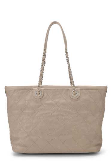 Beige Caviar 'CC' Daily Shopping Tote Small