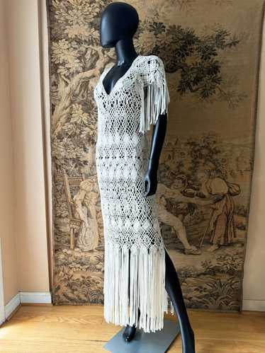 1970s Handmade Macrame Maxi Dress