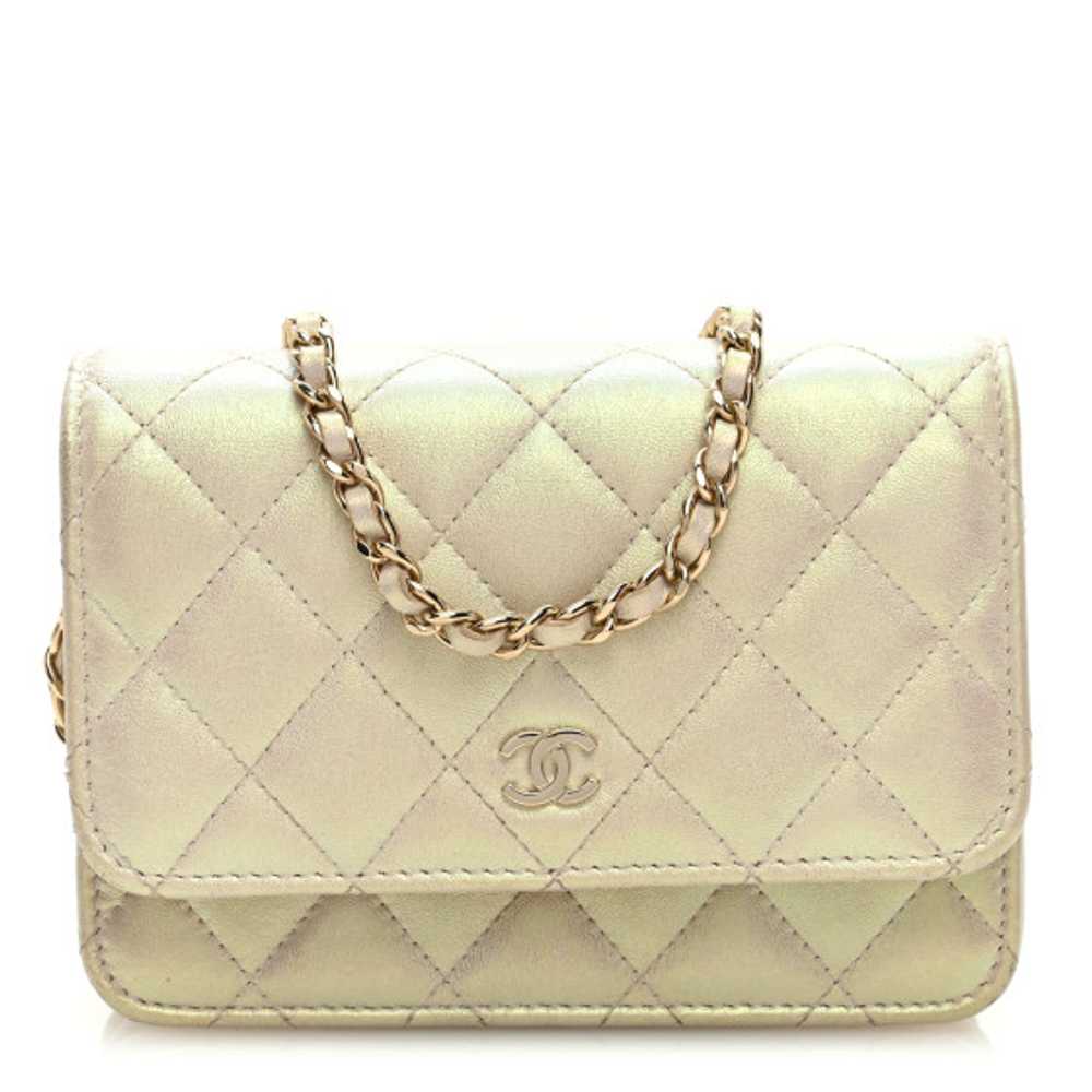 CHANEL Iridescent Lambskin Quilted Mini Wallet On… - image 1