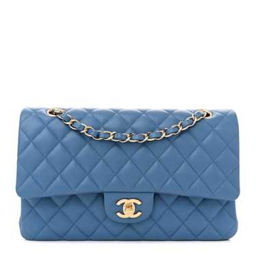 CHANEL Caviar Quilted Medium Double Flap Blue