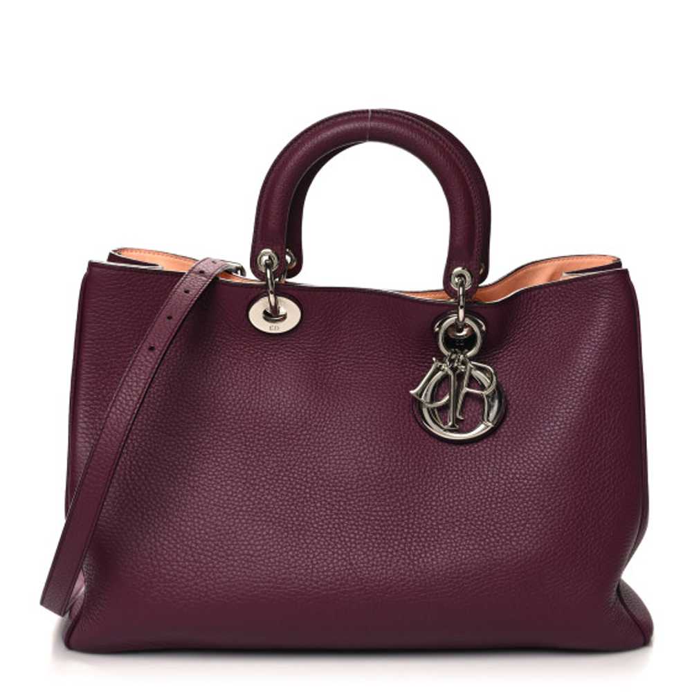 CHRISTIAN DIOR Bullcalf Large Diorissimo Tote Pur… - image 1