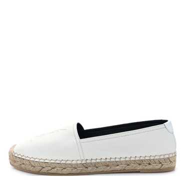 SAINT LAURENT Lambskin Monogram Espadrilles 38 Bei