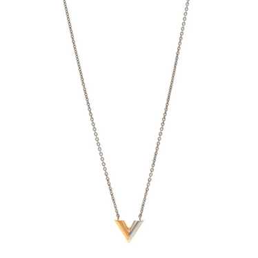 LOUIS VUITTON Essential V Necklace Silver Gold