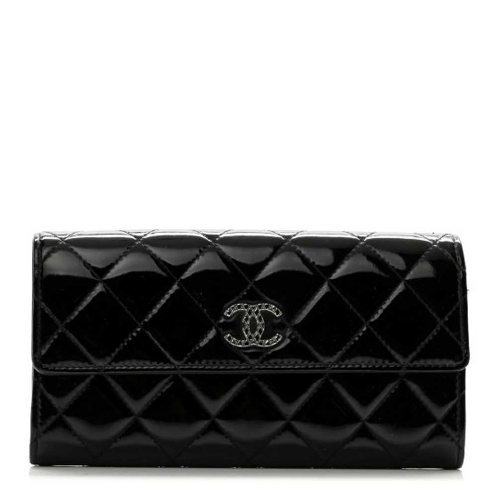 CHANEL Patent Quilted Large Brilliant Flap Wallet… - image 1