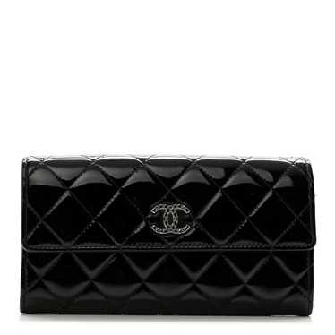 CHANEL Patent Quilted Large Brilliant Flap Wallet… - image 1