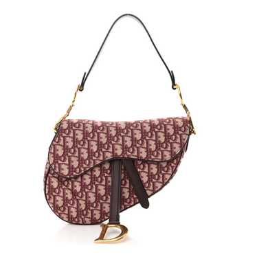 CHRISTIAN DIOR Oblique Saddle Bag Burgundy