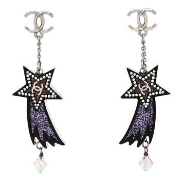 CHANEL Resin Crystal CC Shooting Star Dangle Earr… - image 1