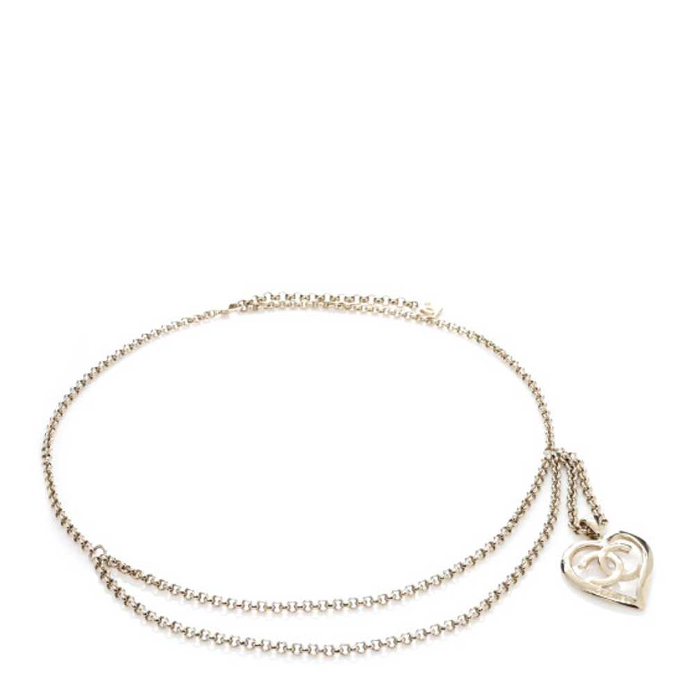 CHANEL Metal Chain CC Heart Coco In Love Belt 85 … - image 1