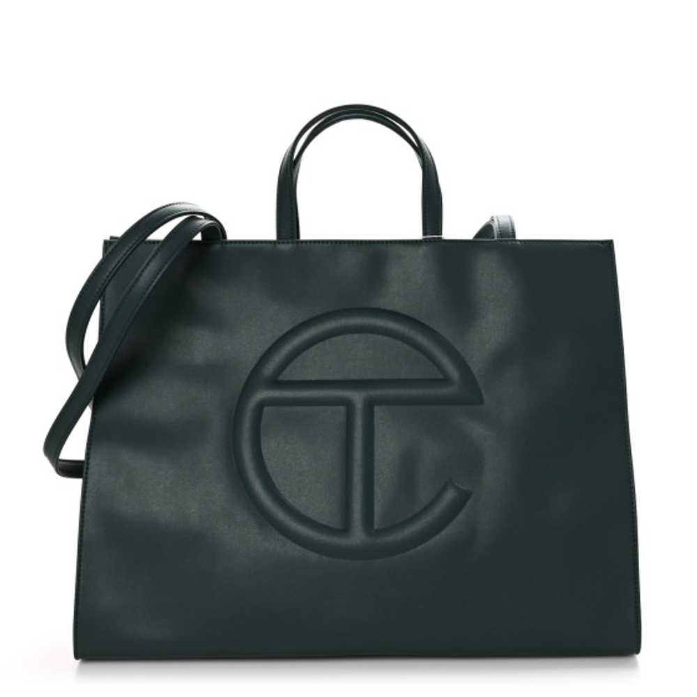 TELFAR Vegan Leather Large Shopping Bag Dark Olive - image 1