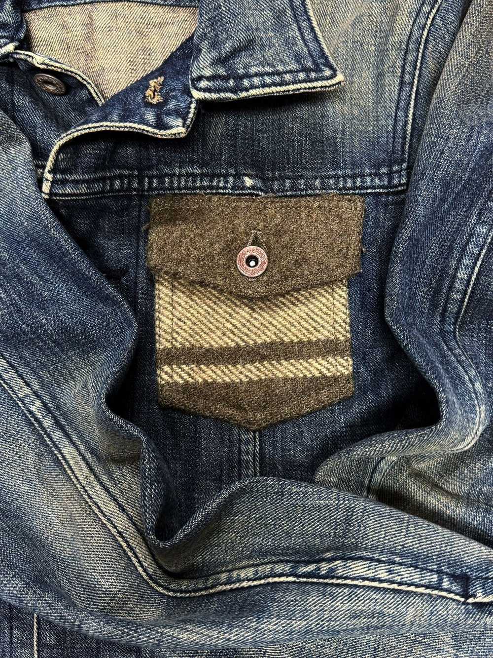 Tete Homme Tete Homme Wool Pocket Denim Trucker J… - image 2