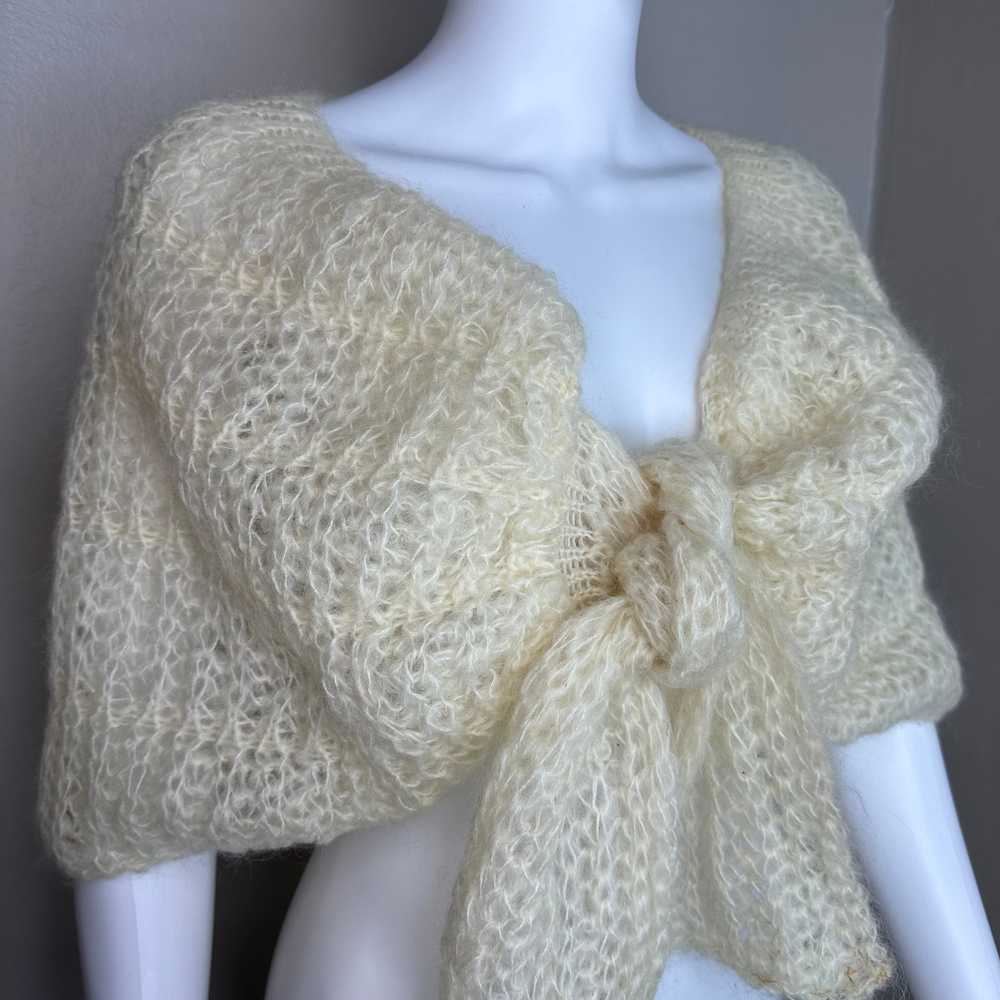 1960s Cream Mohair Blend Shawl, The Specialty Hou… - image 2