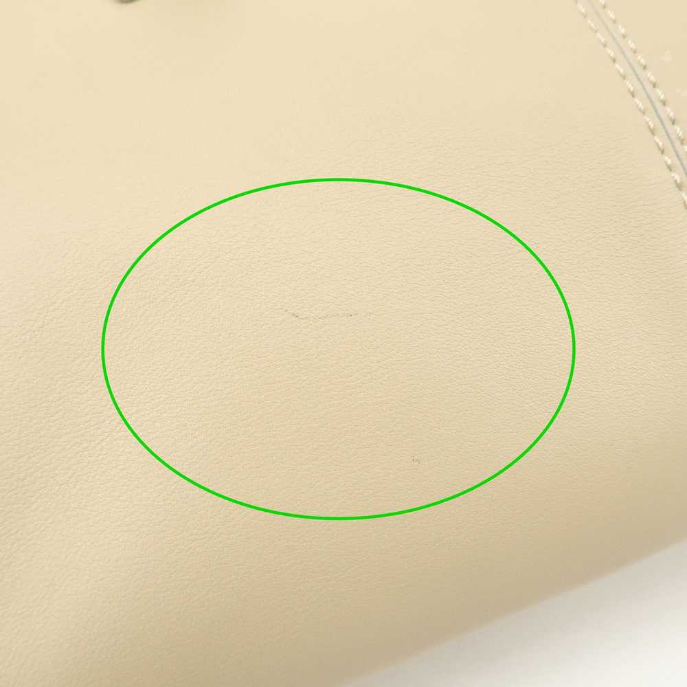 TOD'S Logo Leather Tote Bag Hand Bag Beige Cream - image 6