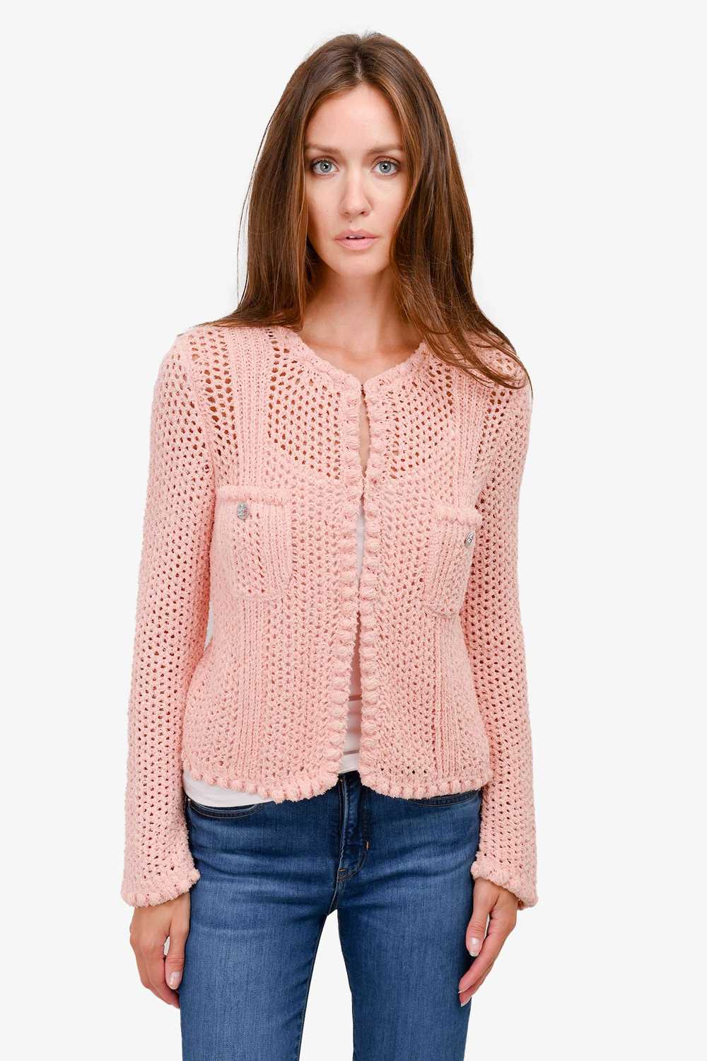 Pre-Loved Chanel™ Pink Cotton Blend Open Knit 'Co… - image 1