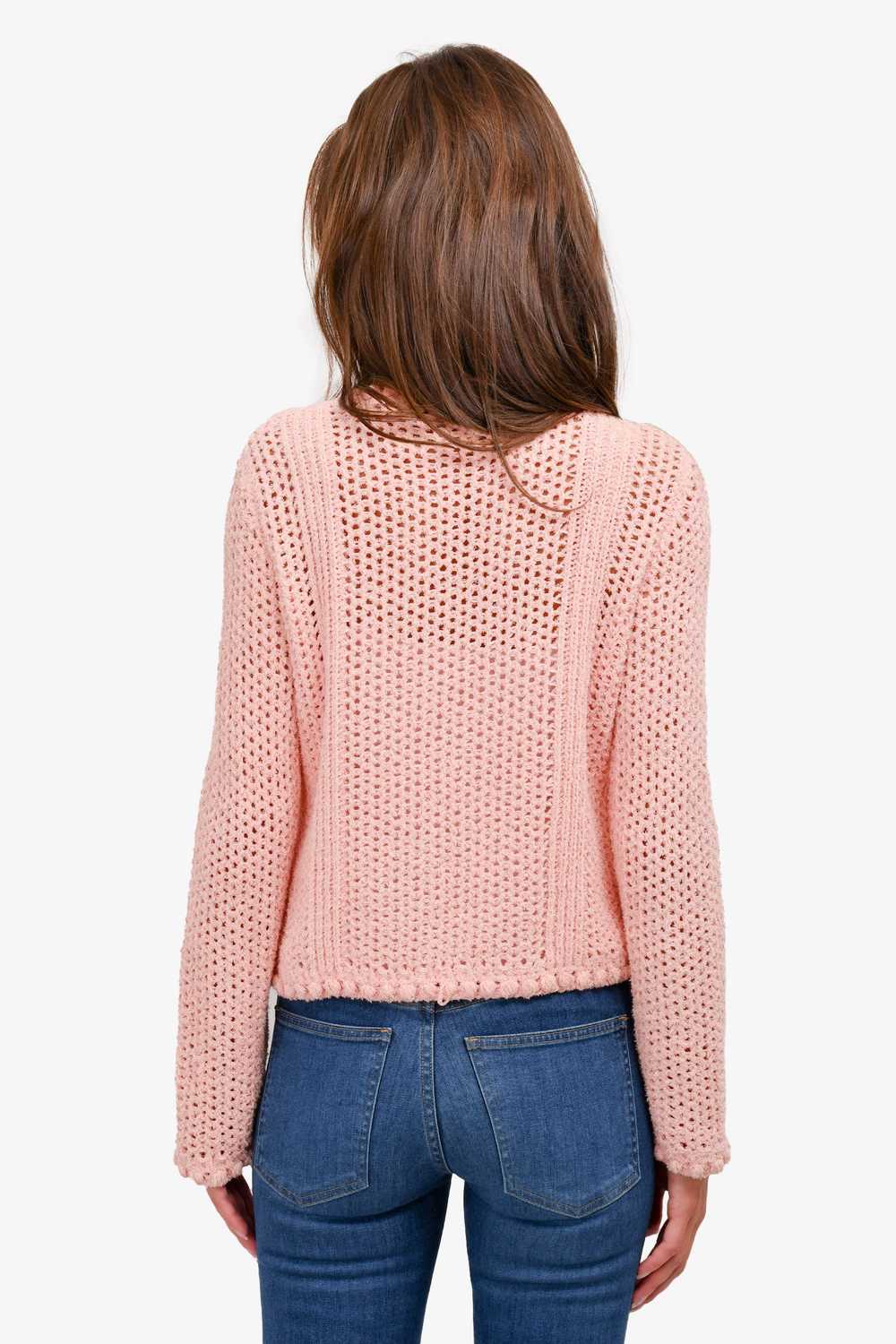 Pre-Loved Chanel™ Pink Cotton Blend Open Knit 'Co… - image 3