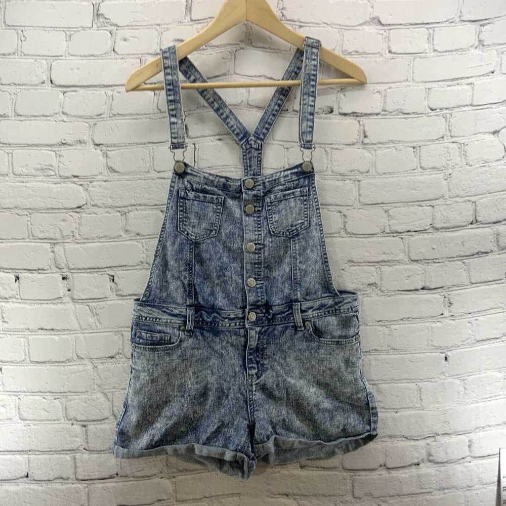 Etro Wax Jean Denim Overall Shorts Juniors Sz L A… - image 1