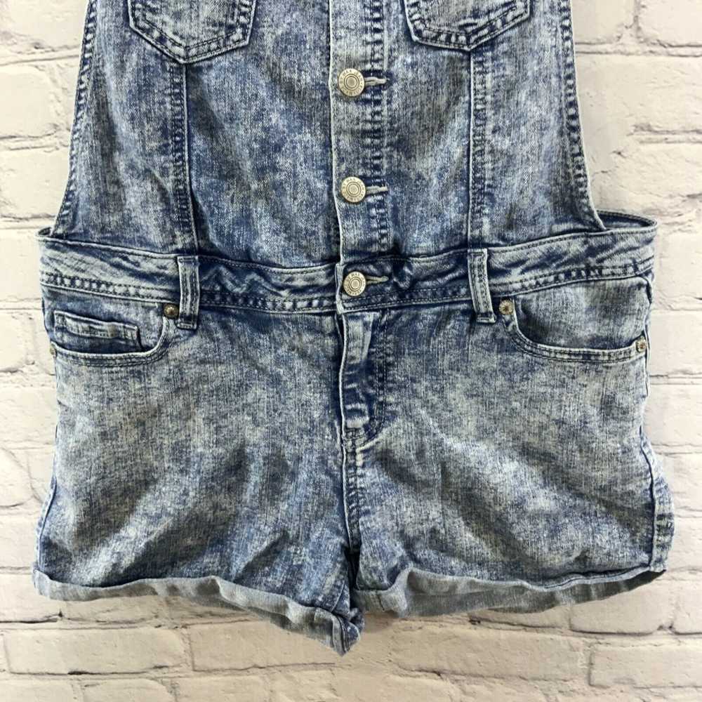 Etro Wax Jean Denim Overall Shorts Juniors Sz L A… - image 2