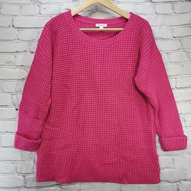 Vintage Garnet Hill Sweater Womens Sz L Pink Waff… - image 1