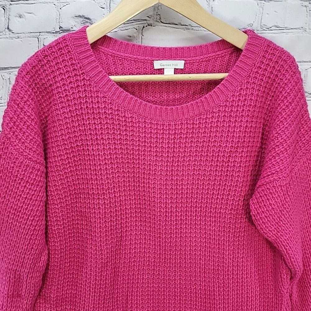 Vintage Garnet Hill Sweater Womens Sz L Pink Waff… - image 2