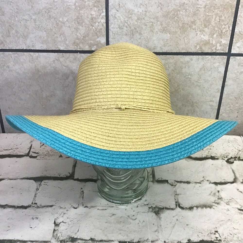 Vintage Womens One Size 100% Paper Straw Wide Bri… - image 1